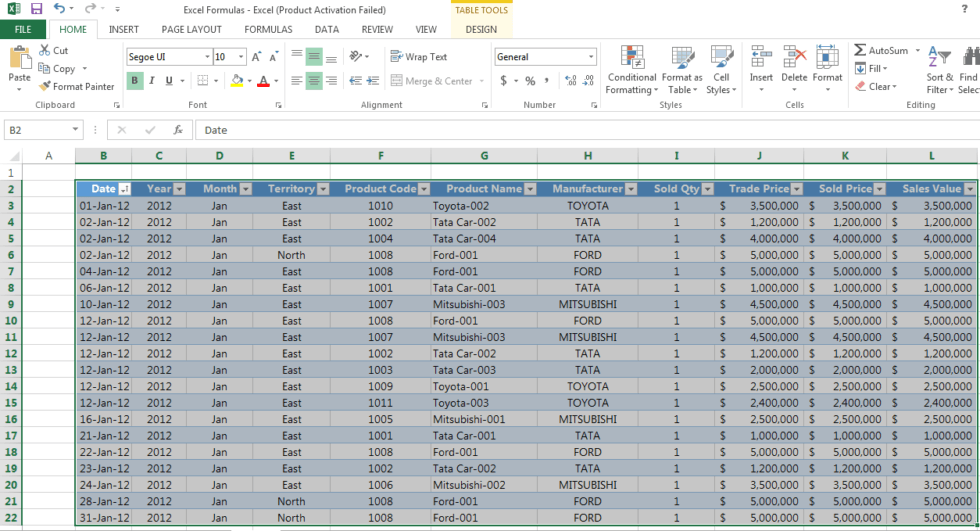 Sorting function in Microsoft Excel | Commerce Curve